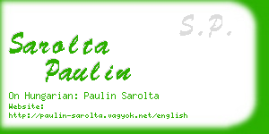 sarolta paulin business card